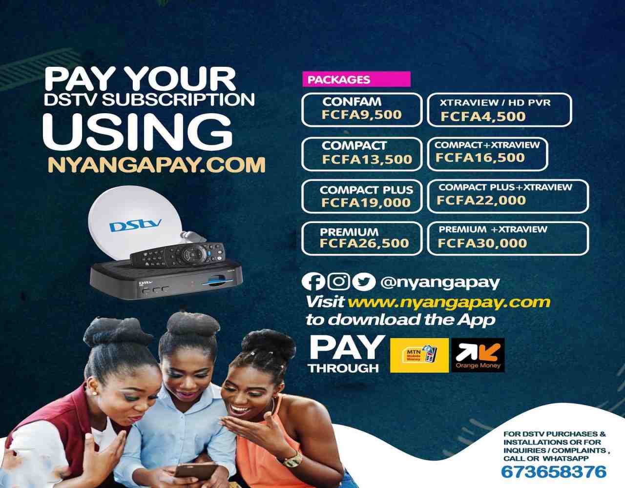 How to Pay DStv Subscription Online in Cameroon Using Mobile Money, Orange Money or Bank Card